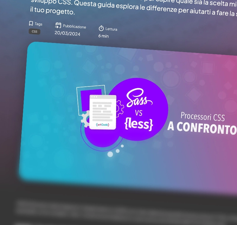 Screenshot of the artCode Blog project, a blog dedicated to web development insights.