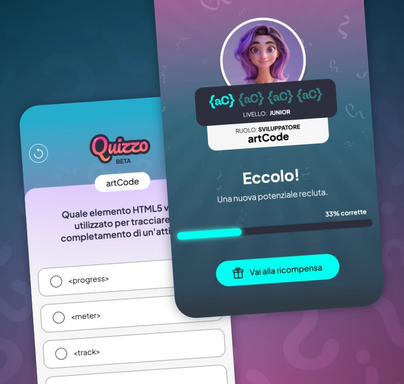 Screenshot of the Quizzo project, an application for interactive quizzes related to programming.